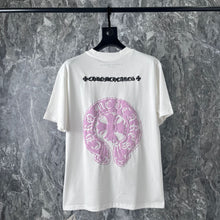 CHH Heart T Shirts Chrome Hearts Pink Sanskrit Short Sleeve T-Shirt