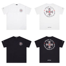 CHH Heart T Shirts Red Cross Sanskrit Letter Short Sleeve T-Shirt