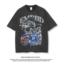 Nba T Shirt Summer Enbide Basketball Printed Short Sleeve American Retro Men's and Women's Washed Top