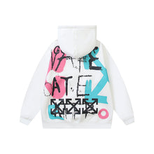 OW Graffiti Letter Arrow Pattern Hooded Sweater