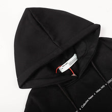 OW Flower Arrow Pattern Fleece Pullover Hooded Sweatshirt