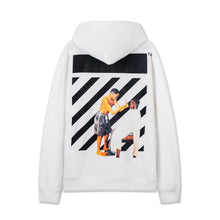 OW Black Barber Pattern Pullover Hooded Sweatshirt