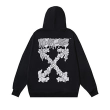 OW Melted Arrow Pattern Pullover Hooded Sweater