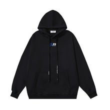 OW palm globe letter print pattern hooded sweatshirt