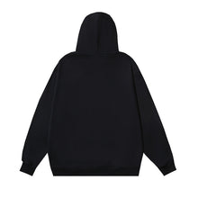 OW letter arrow print pattern pullover hooded sweater