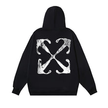 OW retro arrow print hooded sweater