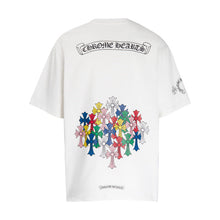 CHH Heart T Shirts Colorful Cross Flower Arm Short Sleeve