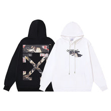 OW oil painting series arrow pattern pullover hooded sweater