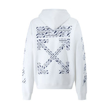 OW letter arrow pattern pullover hooded sweater
