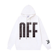 Autumn and winter OW big LOGO oblique stripe print pullover hooded sweater