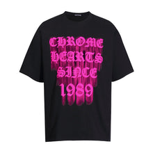 CHH Heart T Shirts Logo Letter Print Crew Neck T-Shirt Loose Short Sleeves
