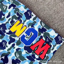 Bathing ape Bape Shorts Camo Alphabet Shark Straight Beach Pants