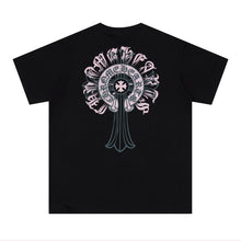 CHH Heart T Shirts Cross Print Short Sleeve T-Shirt Loose