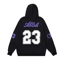 OW No. 23 OW micro-label pattern printed hooded sweater