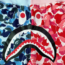 Bathing ape Bape Shorts Camo Alphabet Shark Straight Beach Pants