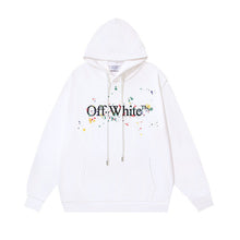 OW splash ink splash paint letter pattern pullover hooded sweater