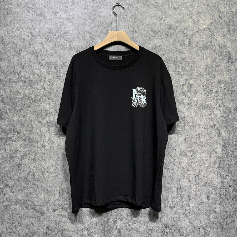 Amiri T Shirt Printed Casual Hip Hop round Neck Short Sleeve T-shirt