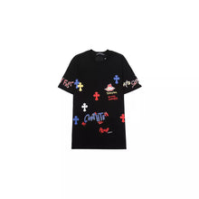 CHH Heart T Shirts Croix Cross Color Leather Printed Short Sleeve T-Shirt