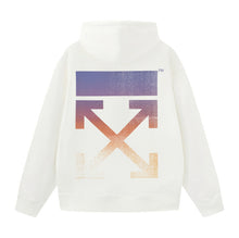 OW gradual change arrow print pattern pullover hooded sweater