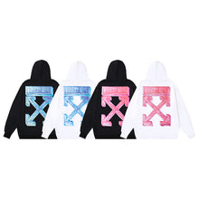 OW three-dimensional square arrow pattern pullover hooded sweater