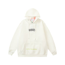 OW Chaos Letter Print Pattern Fleece Hooded Sweater