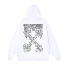 OW Melted Arrow Pattern Pullover Hooded Sweater