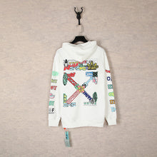 OW cartoon pattern arrow hooded sweater