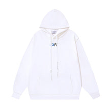 OW palm globe letter print pattern hooded sweatshirt