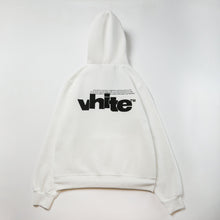 OW large letter print pattern fleece hooded sweater