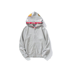 Bathing Ape Bape Hoodie Grey Pink Double Hood Cardigan Zip Hooded Fleece Shark