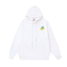 OW leaf colorful graffiti arrow print hooded sweatshirt