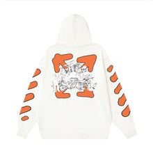 OW cartoon arrow pattern hooded sweater