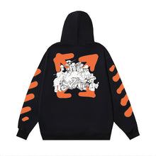 OW cartoon arrow pattern hooded sweater