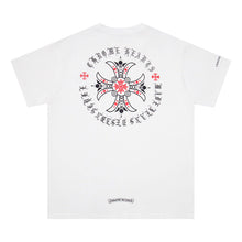 CHH Heart T Shirts Red Cross Sanskrit Letter Short Sleeve T-Shirt