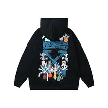 OW cartoon vase arrow pattern hooded sweater