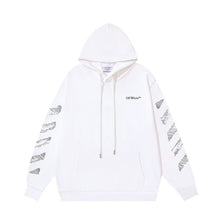 OW stylus oblique stripe print pullover hooded sweater