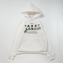OW dotted letter arrow pattern fleece hooded sweater