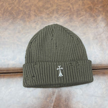 CHH  Heart Beanie Knitted Hat Women's Thick Wool Hat Cross Cold Hat