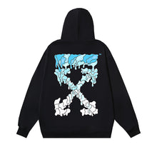 OW Melted Arrow Pattern Pullover Hooded Sweater