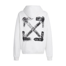 OW letter arrow pattern pullover hooded sweater