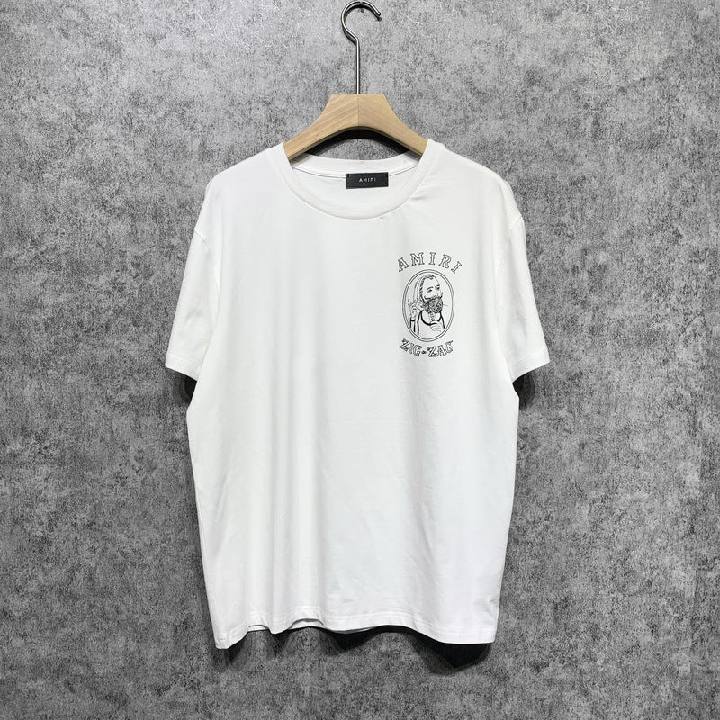 Amiri T Shirt Printed Casual Hip Hop round Neck Short Sleeve T-shirt