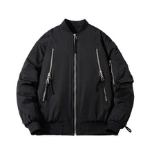 Mens Vintage Jackets Zip Baseball Collar Thermal Bomber Jacket