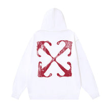 OW retro arrow print hooded sweater