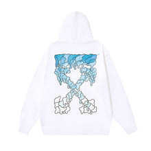 OW Melted Arrow Pattern Pullover Hooded Sweater
