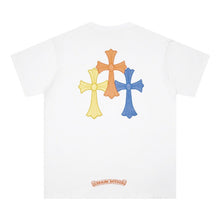 CHH Heart T Shirts Cross Leather Print Short Sleeve T-Shirt Loose