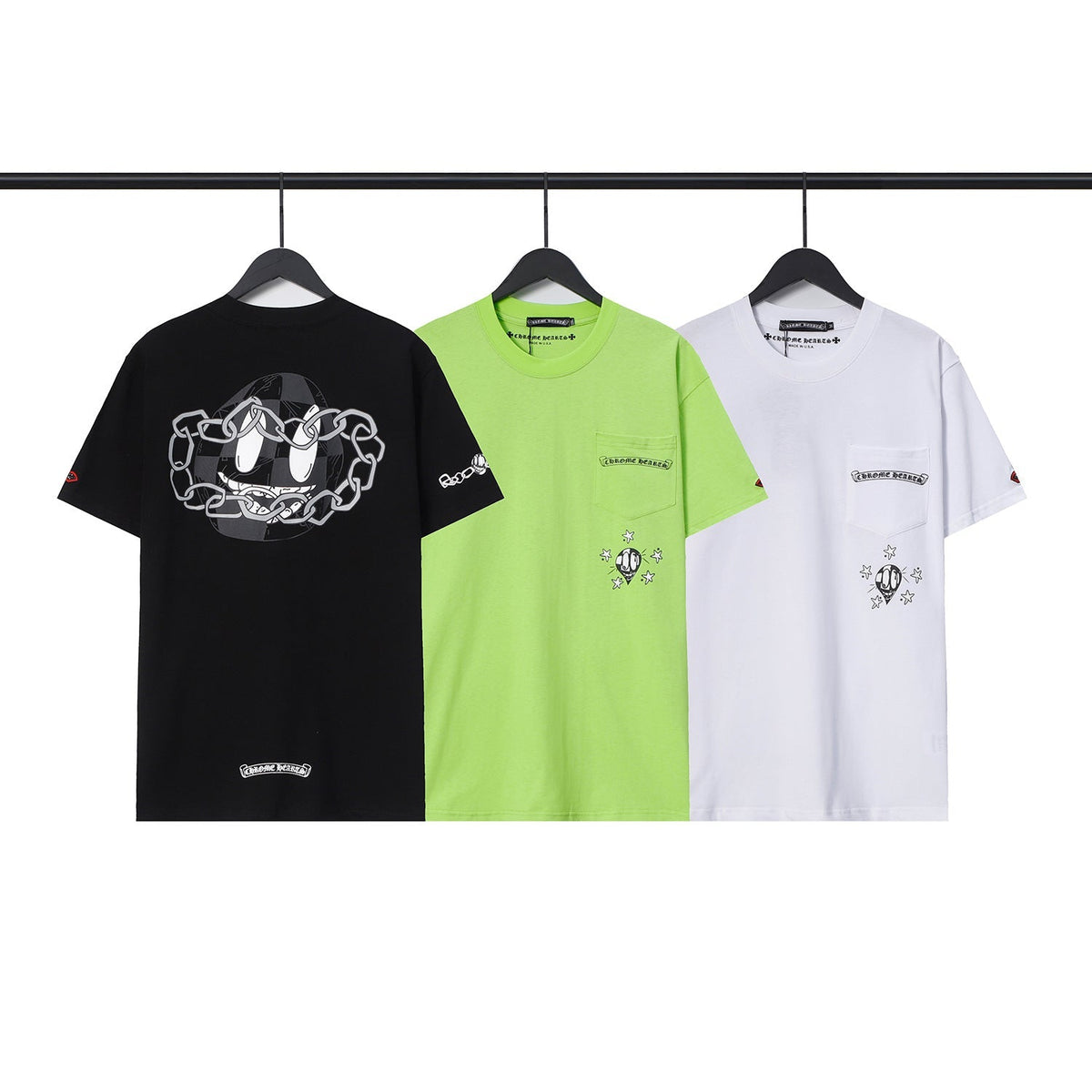 CHH  Heart T Shirts Back Cross Short Sleeve T-Shirt