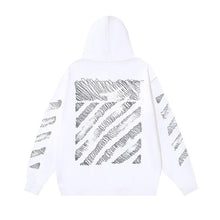 OW stylus oblique stripe print pullover hooded sweater