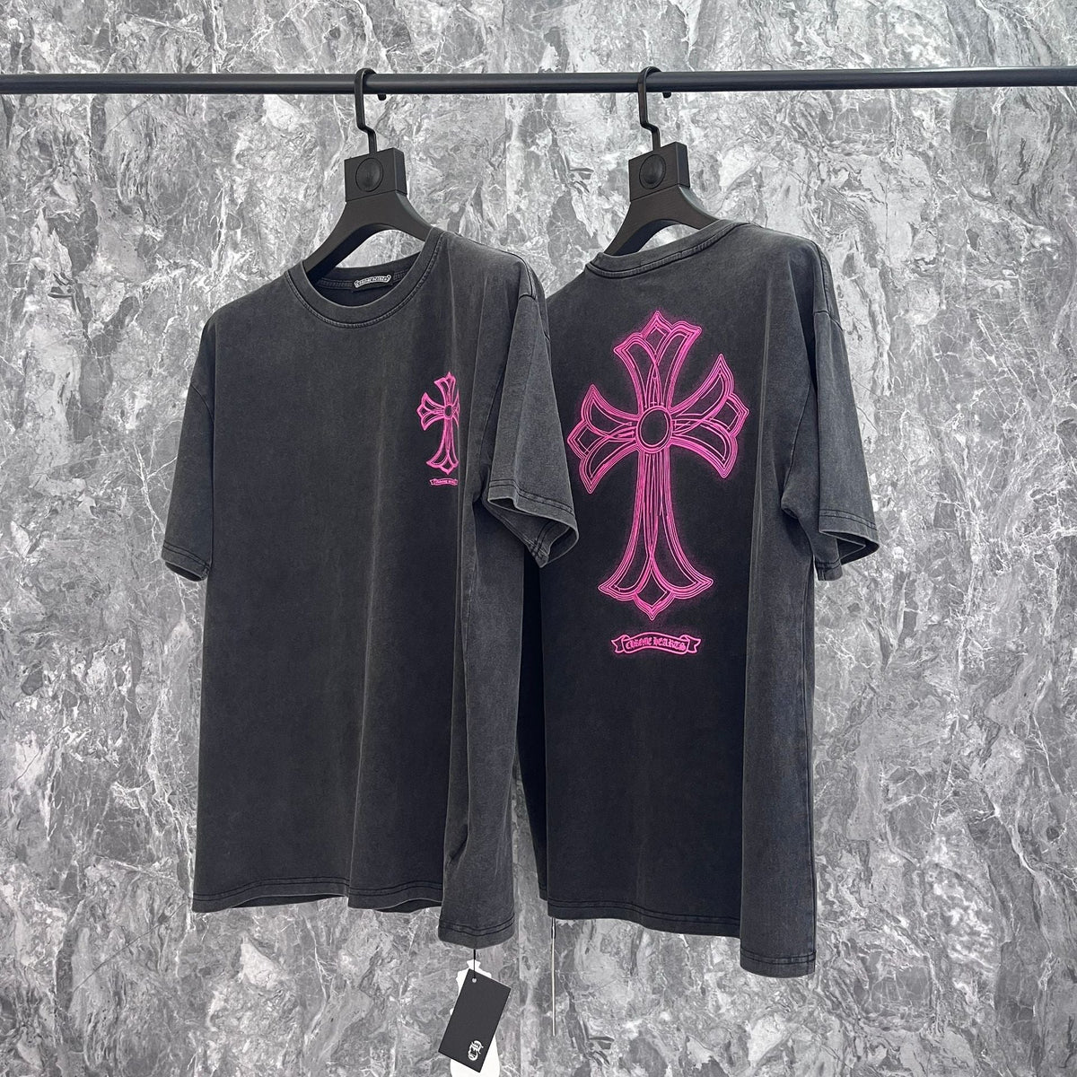 CHH Heart T Shirts Sanskrit Cross Short Sleeve