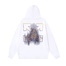 OW Colorful Crack Angel Arrow Print Hooded Sweater
