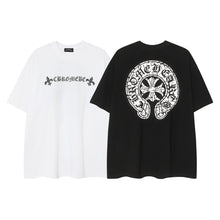 CHH  Heart T Shirts Horseshoe Cross Old Retro Fashion Men's and Women's Short Sleeve T-Shirt
